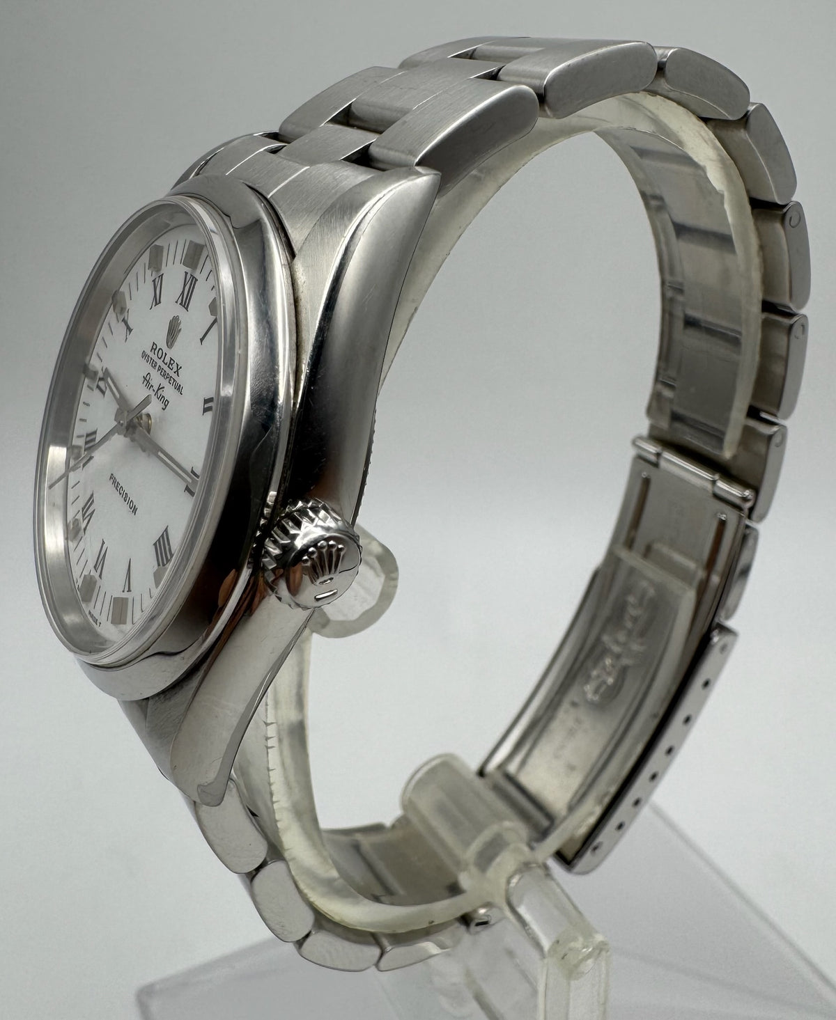 Rolex Air King 14000 White Roman Dial U Serial 1998 (Full-Set)