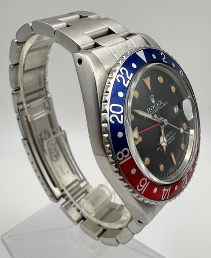 Rolex GMT-Master 16750 Pepsi Bezel Pumpkin Patina 1985 (Serviced)