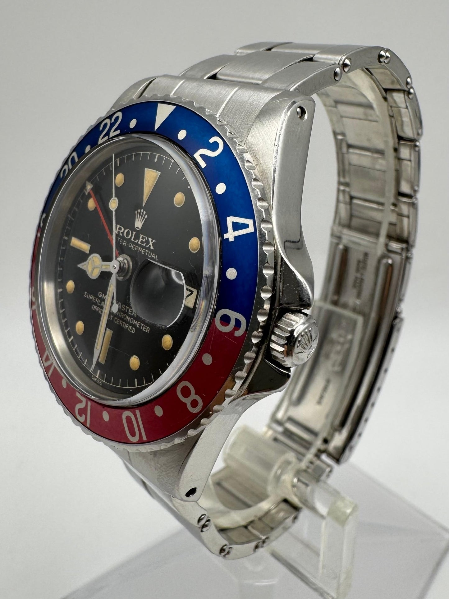 Rolex GMT-Master 1675 PCG Gilt Chapter Ring Oyster Riveted Pepsi Red Back 1961 (Full-Set/Unpolished)
