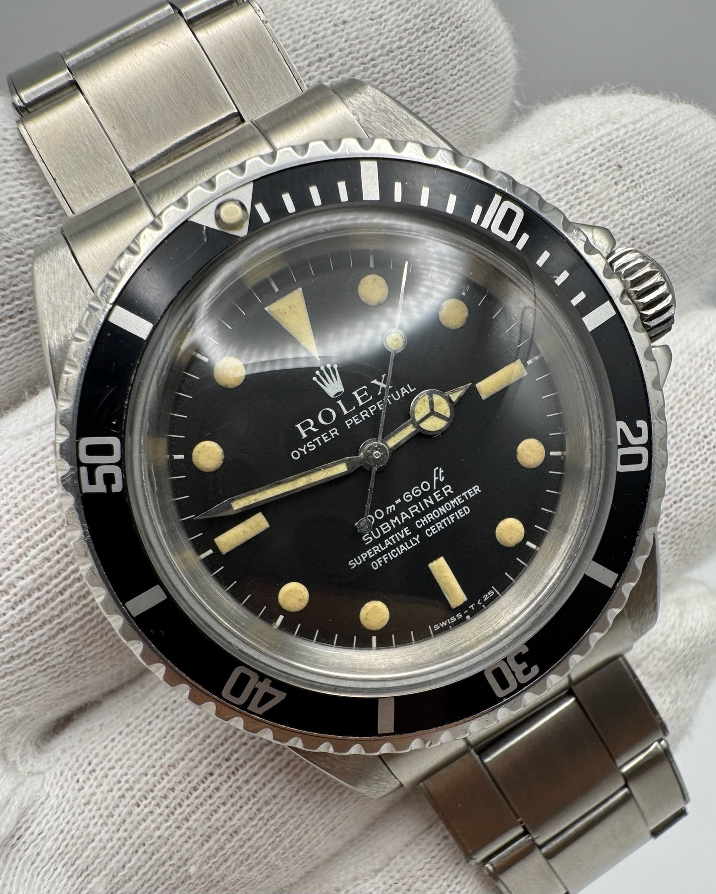 Rolex Submariner (No Date) 5512 "Meters First" Yellow Patina Zinc Sulfide Fat Font Insert 1967 (Full-Set/Mint/Serviced)