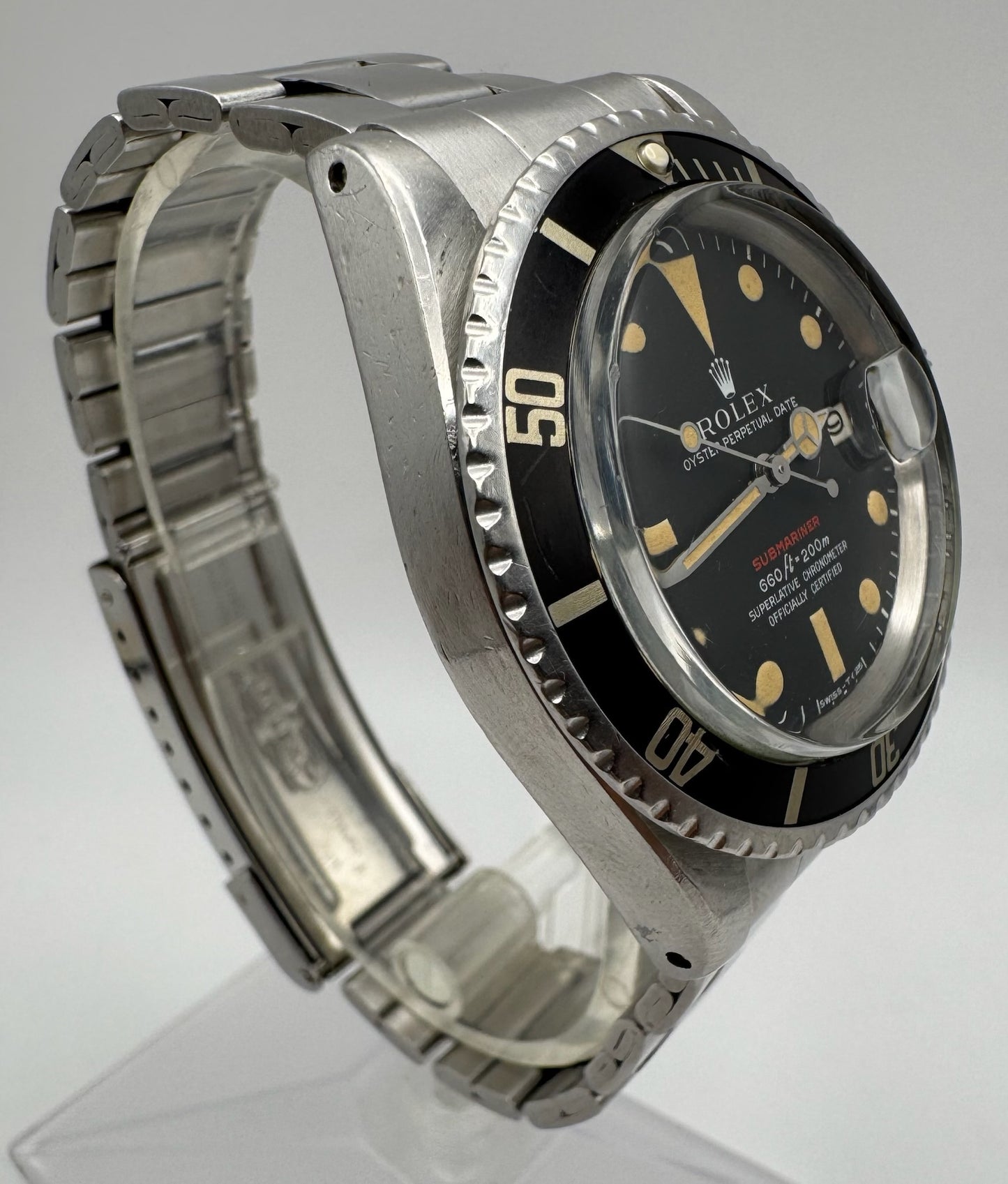 Rolex Submariner Date 1680 Red Heavy Patina Vintage 1971 (Full-Set/Unpolished/Serviced)
