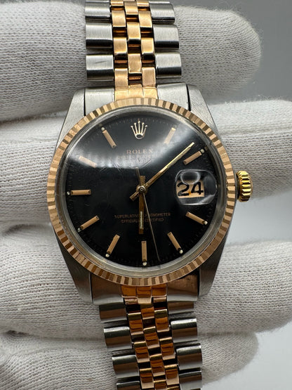 Rolex Datejust 1601 Black Matte Dial Vintage 1968 (Serviced)