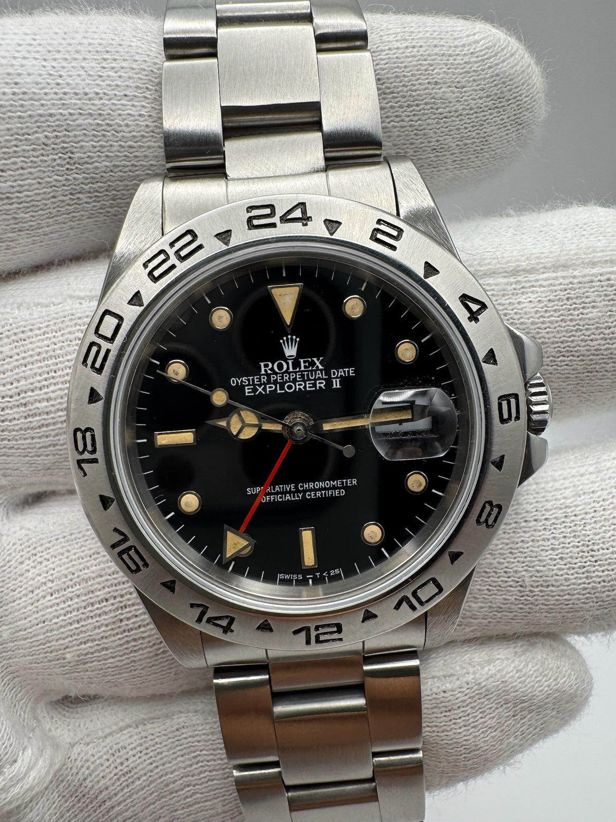 Rolex Explorer II 16550 Black Dial Yellow Patina 1983