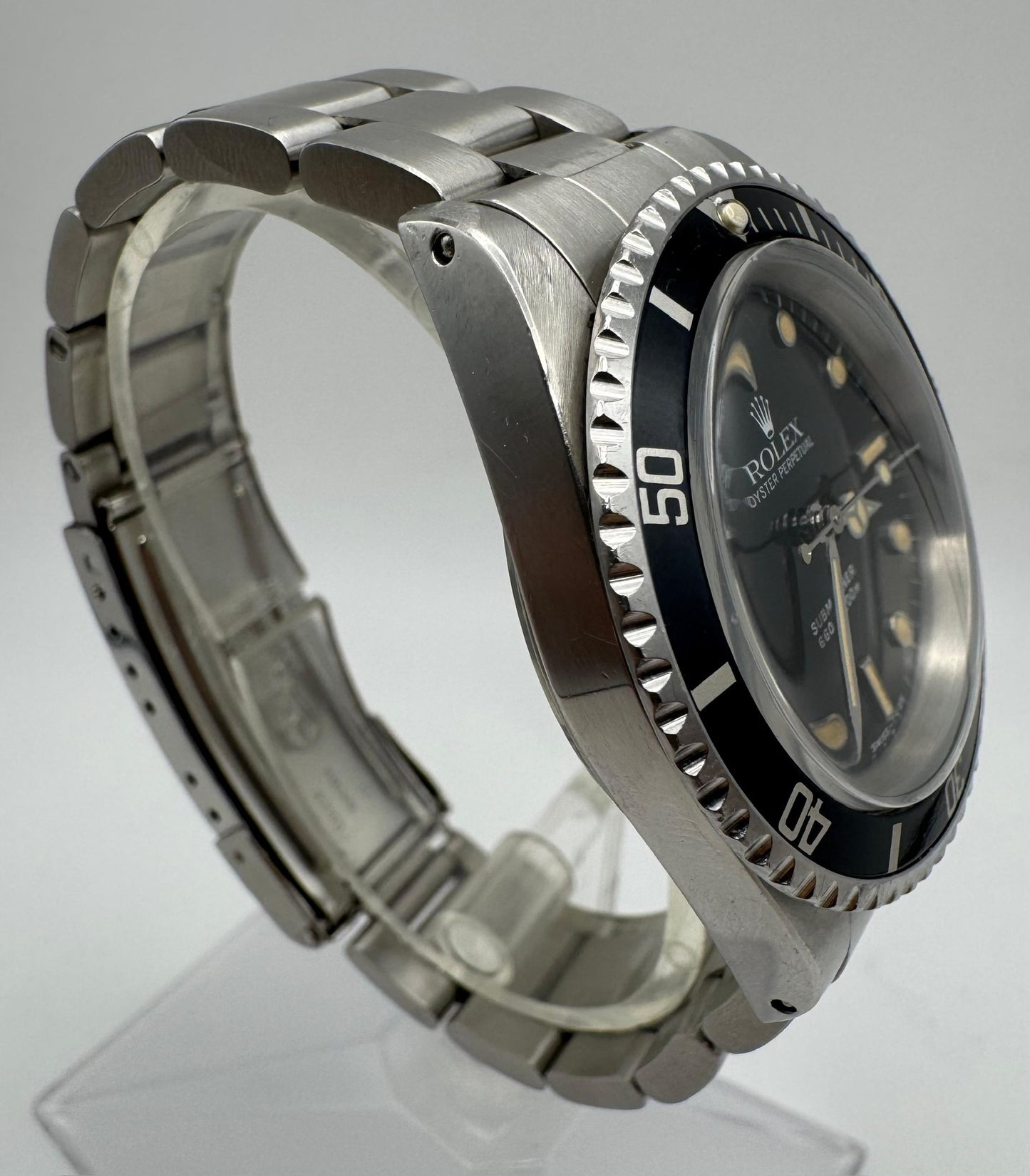 Rolex Submariner 5513 Glossy Dial Yellow Patina Blue Insert 1986 (Full-Set/Serviced)