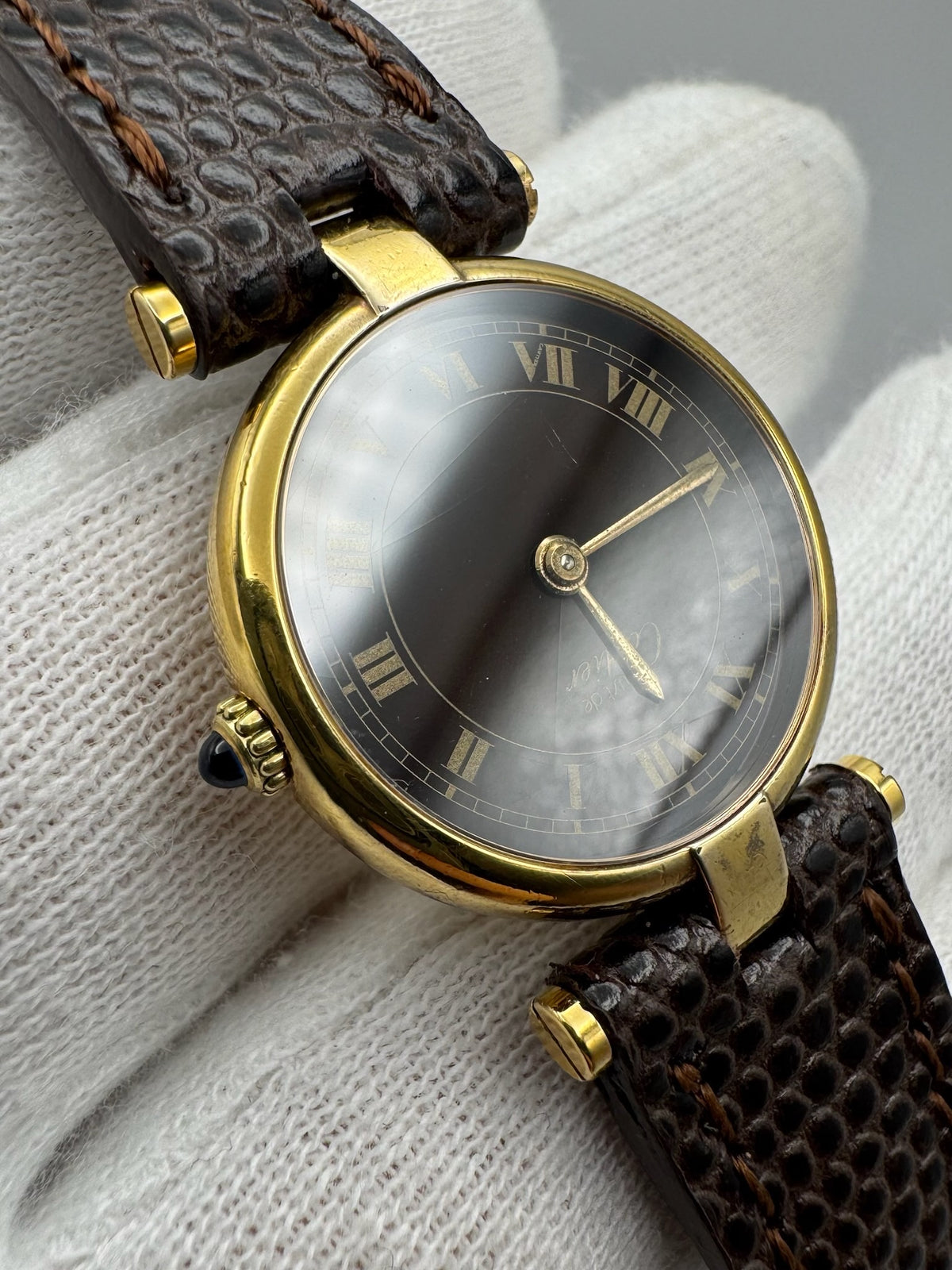Cartier Vendome 590004 Wood Dial ~1990 (Unpolished)