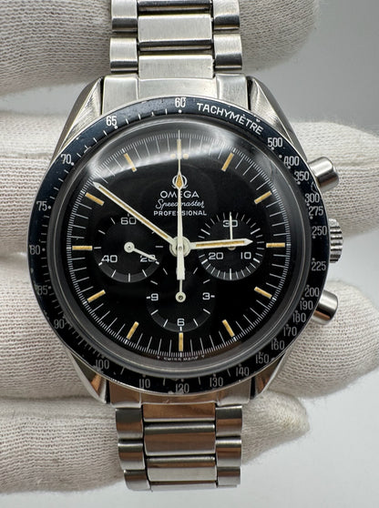 Omega Speedmaster Professional Moonwatch 145.022 Step Dial Pumpkin Patina Faded Bezel 1969 (Serviced)