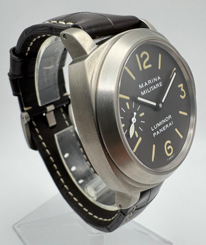 Panerai Luminor Marina Militare PAM00036 Titanium Tobacco Tritium Dial 2000 (Full-Set)