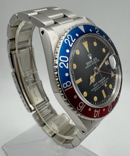 Rolex GMT-Master 1675 MK4 Pepsi Red Back Heavy Patina 1976 (Full-Set)