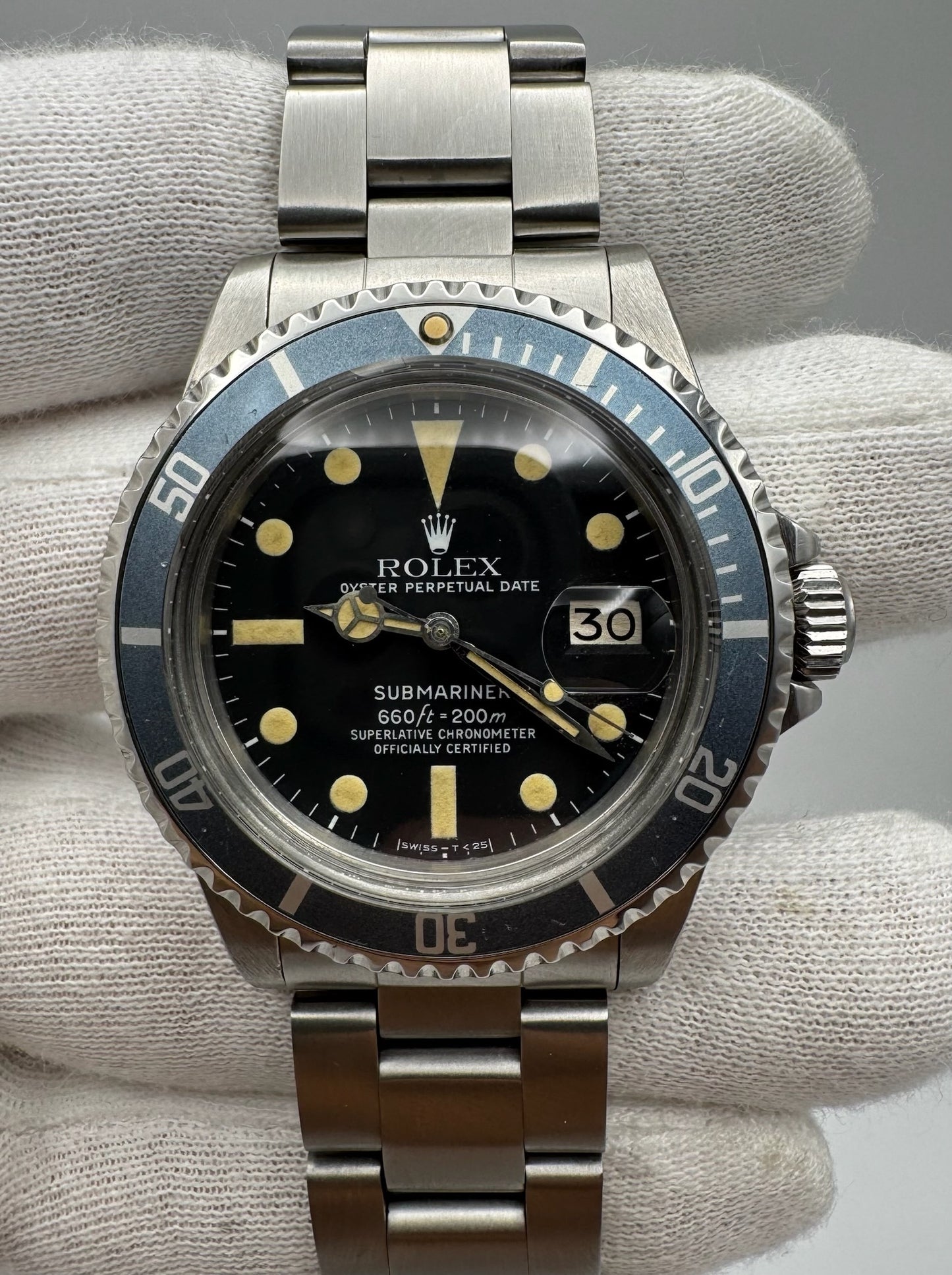 Rolex Submariner Date 1680 MK2 Yellow Patina Blue Insert 1979 (Serviced)