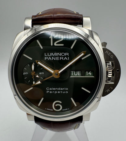 Panerai Luminor Perpetual Calendar PAM715 Platinumtech Green Dial 2024 (Full-Set/Unpolished)