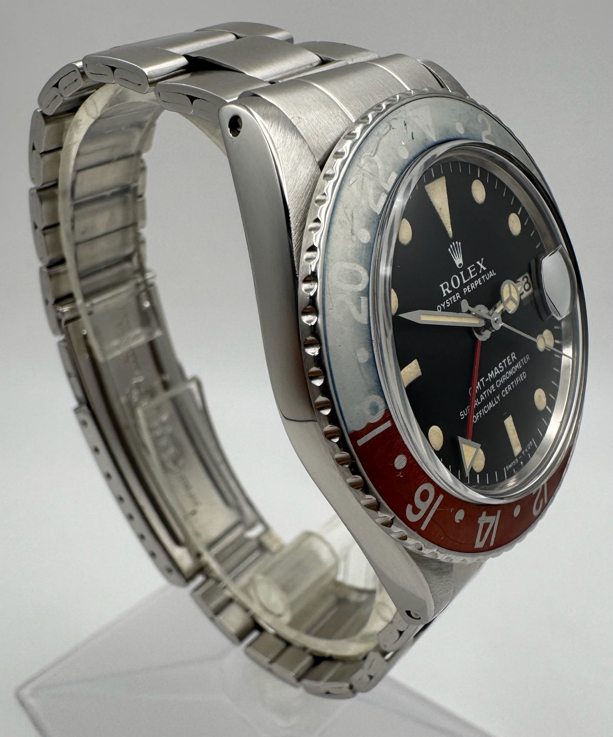 Rolex GMT-Master 1675 MK1 Long E Yellow Patina Faded Red Back Pepsi Insert 1970 (Full-Set/Serviced)