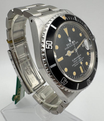 Rolex Submariner Date 16800 Matte Dial Yellow Patina 1986 (Full-Set/Serviced)