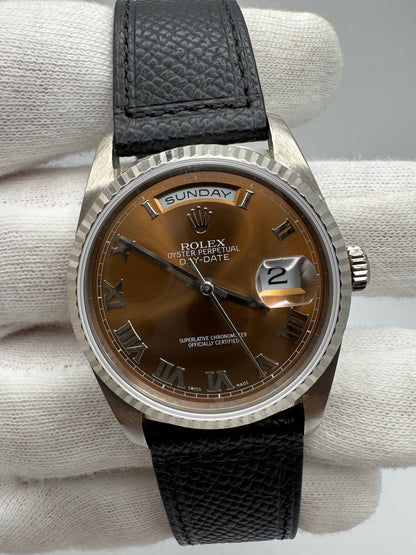 Rolex Day-Date 18239 White Gold Brown/Bronze Dial Rare 1999 (Unpolished)