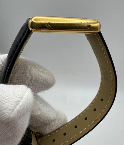 Cartier Tank Vermeil Gold Plated Black Roman Dial 1990 (Unpolished/Serviced)