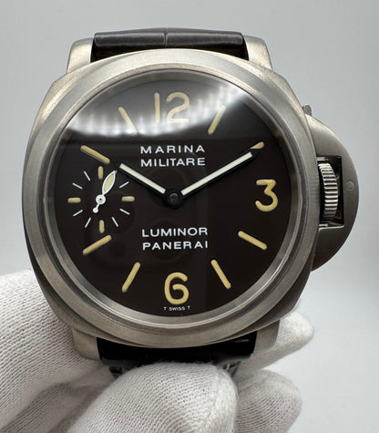 Panerai Luminor Marina Militare PAM00036 Titanium Tobacco Tritium Dial 2000 (Full-Set)