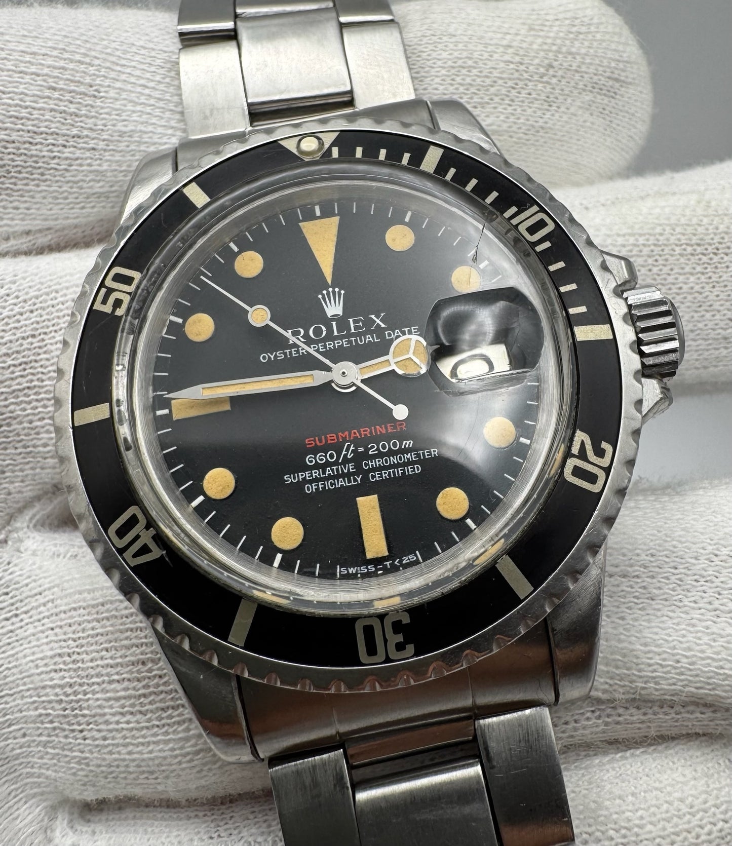 Rolex Submariner Date 1680 Red Heavy Patina Vintage 1971 (Full-Set/Unpolished/Serviced)