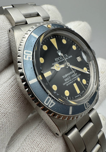 Rolex Submariner Date 1680 MK2 Yellow Patina Blue Insert 1979 (Serviced)