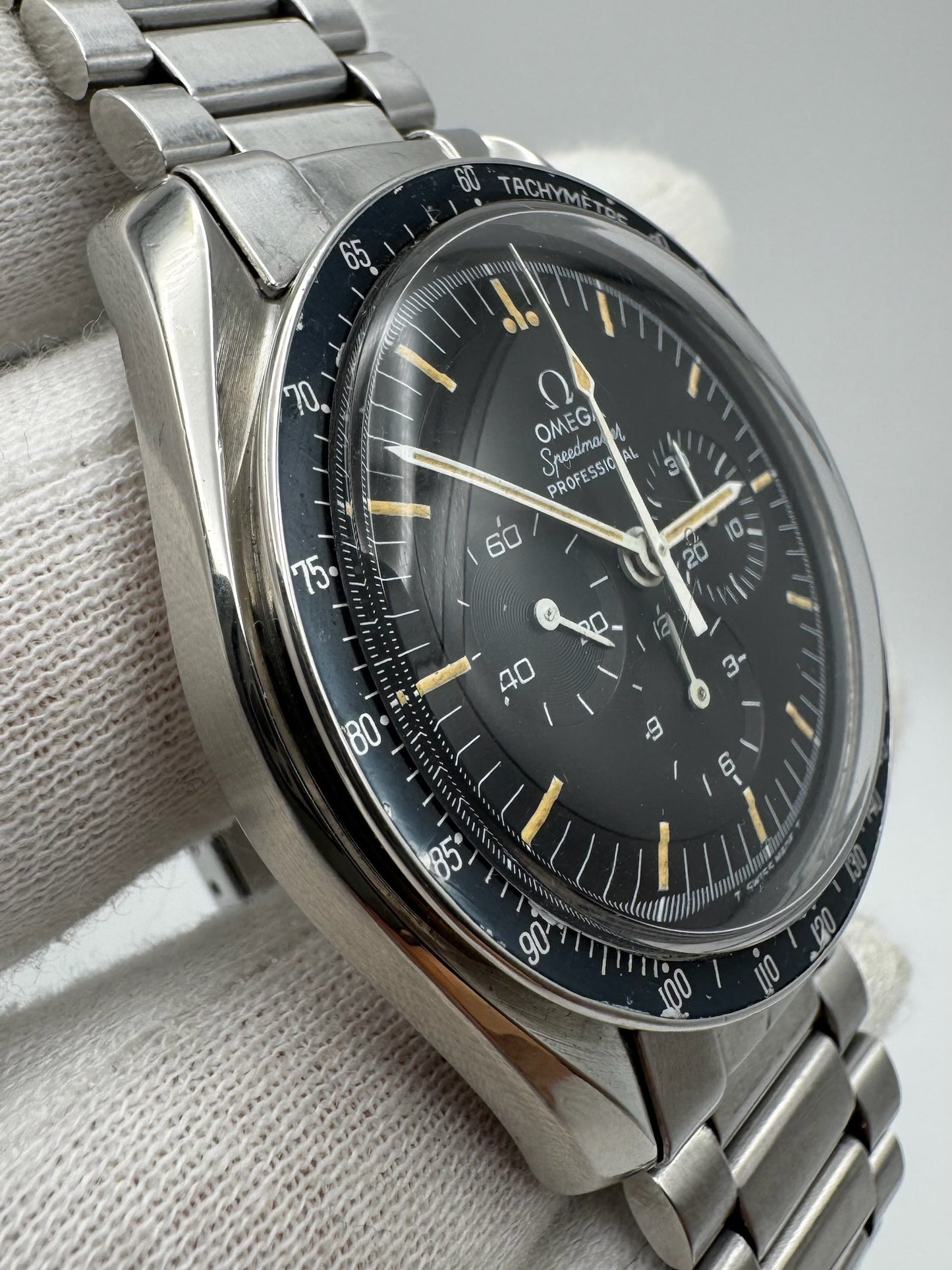 Omega Speedmaster Professional Moonwatch 145.022 Step Dial Pumpkin Patina Faded Bezel 1969 (Serviced)