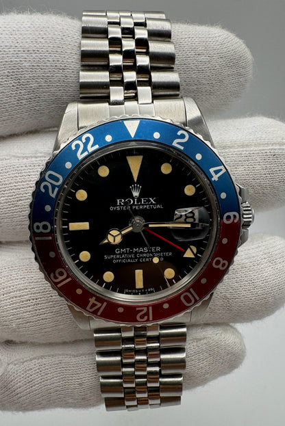 Rolex GMT-Master 1675 MK4 Pepsi Yellow Patina 1978 (Full-Set/Unpolished/Serviced)
