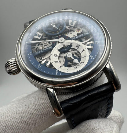 Chronoswiss Régulateur Flying Grand Regulator 44 Steel Manual Skeleton Dial Blue Bridges Ltd 30 Pieces (Unpolished)
