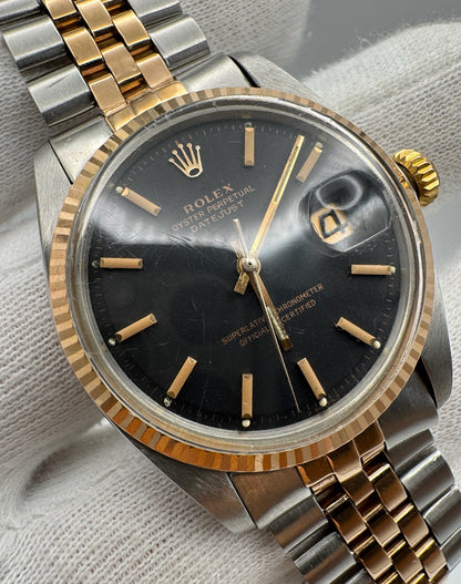 Rolex Datejust 1601 Black Matte Dial Vintage 1968 (Serviced)
