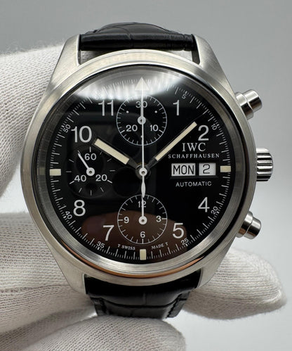IWC Pilot Chronograph IW3706 Black Tritium Dial 1997 (Papers)
