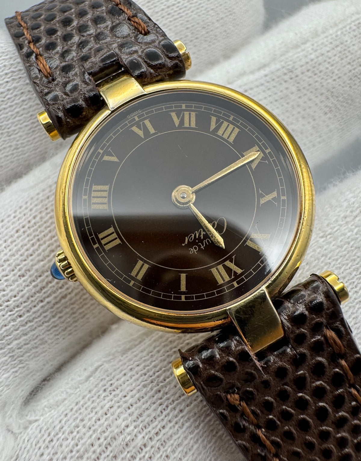 Cartier Vendome 590004 Wood Dial ~1990 (Unpolished)