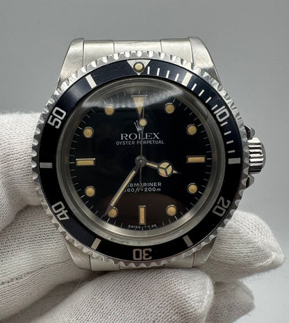 Rolex Submariner 5513 Glossy Dial Yellow Patina Blue Insert 1986 (Full-Set/Serviced)