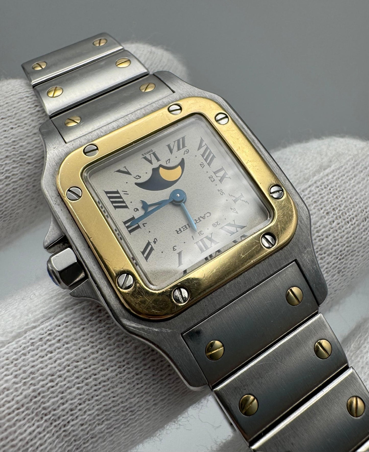Cartier Santos Galbée Two-Tone Moonphase/Date 24x32mm Quartz 1998 (Unpolished)