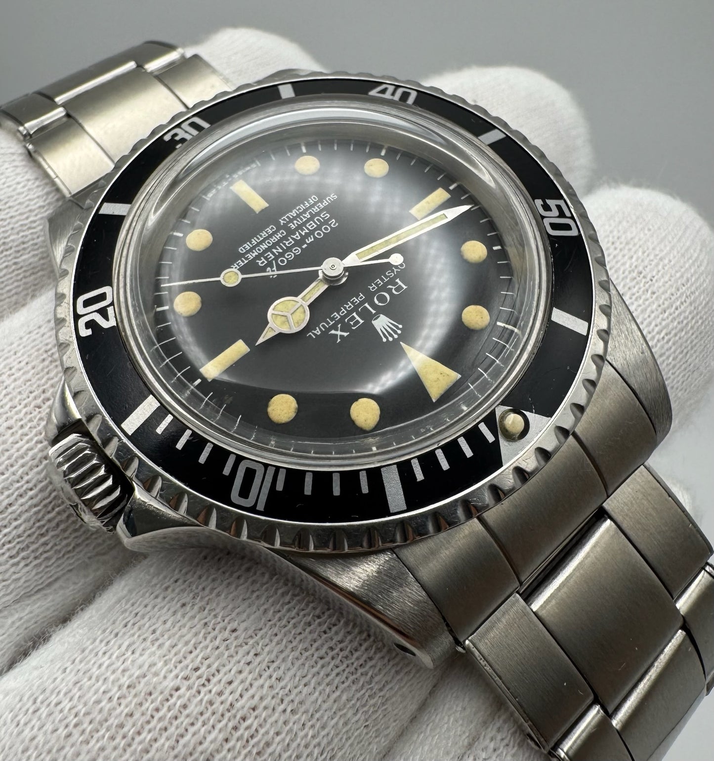 Rolex Submariner (No Date) 5512 "Meters First" Yellow Patina Zinc Sulfide Fat Font Insert 1967 (Full-Set/Mint/Serviced)