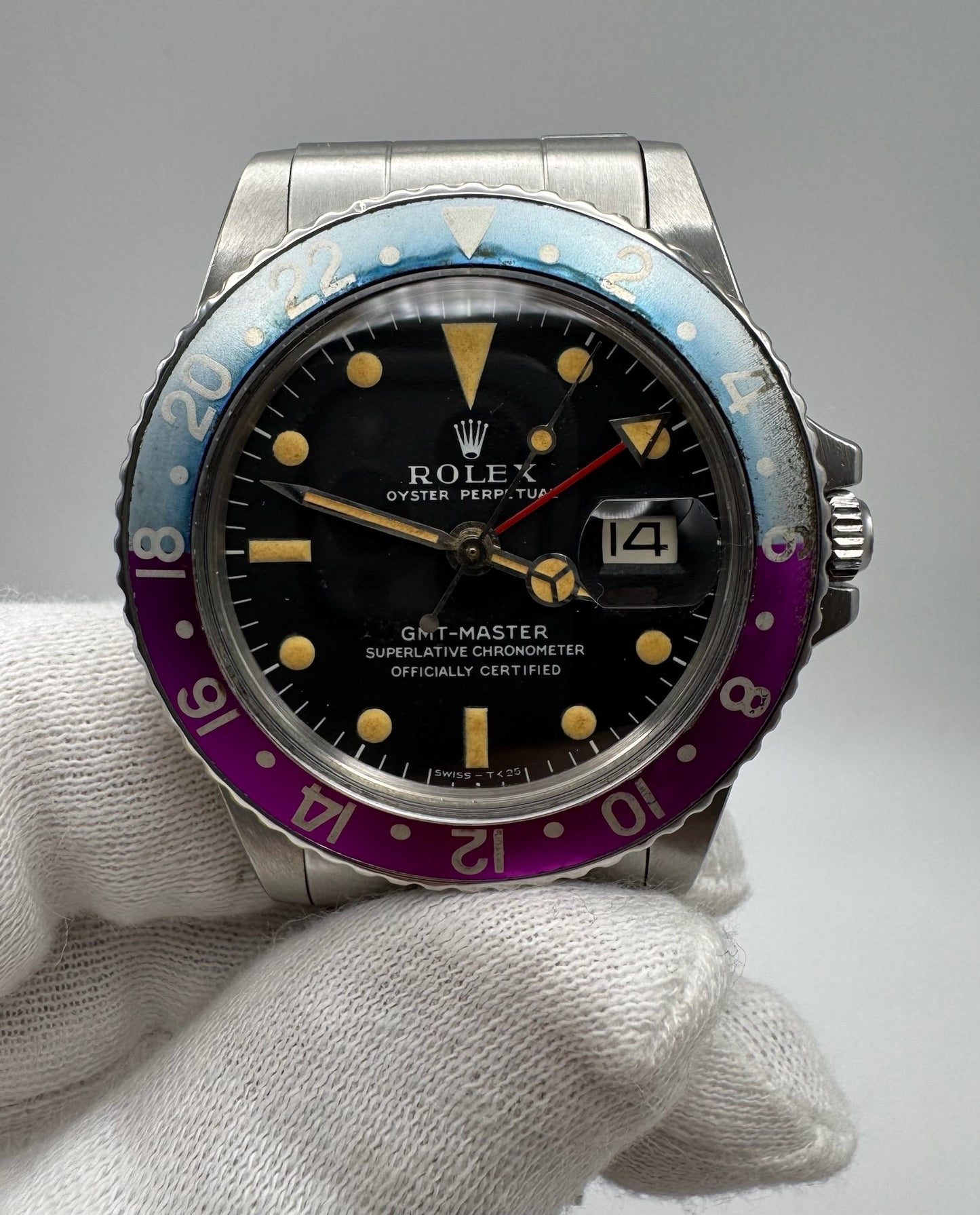 Rolex GMT-Master 1675 MK1 Long E Pumpkin Zinc Sulfide Lume Fuchsia Insert 1968