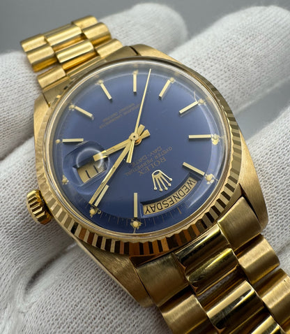 Rolex Day-Date 36 1803 Full Gold 18K Rare Blue Dial 1970 (Full-Set/Serviced)