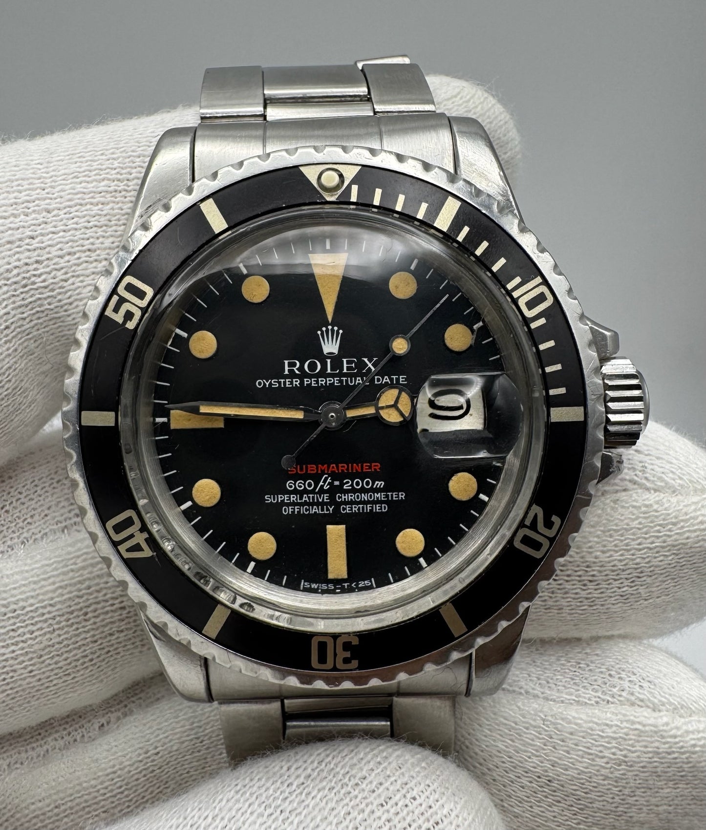 Rolex Submariner Date 1680 Red Heavy Patina Vintage 1971 (Full-Set/Unpolished/Serviced)