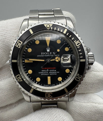 Rolex Submariner Date 1680 Red Heavy Patina Vintage 1971 (Full-Set/Unpolished/Serviced)