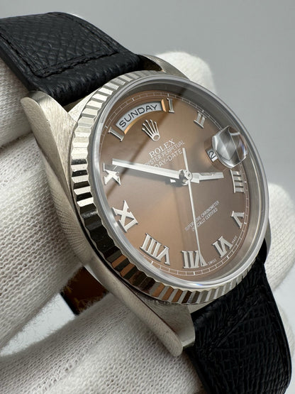 Rolex Day-Date 18239 White Gold Brown/Bronze Dial Rare 1999 (Unpolished)