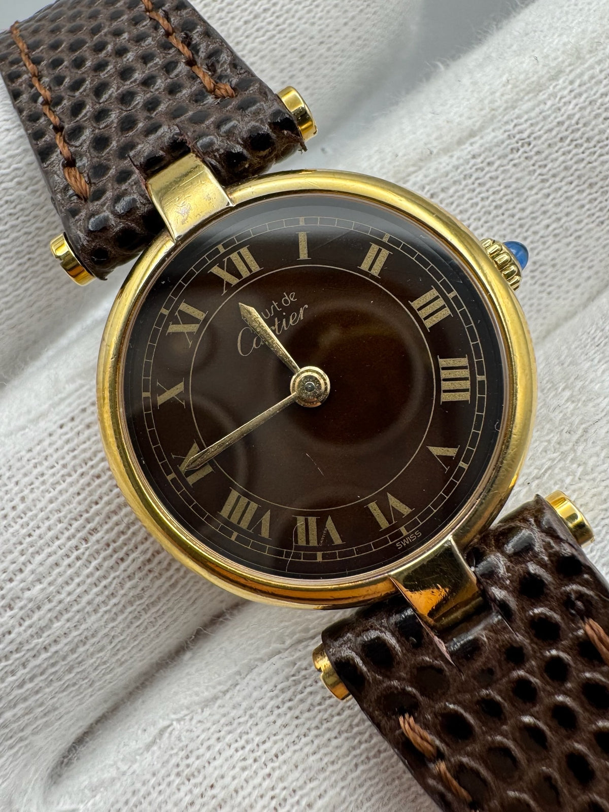 Cartier Vendome 590004 Wood Dial ~1990 (Unpolished)