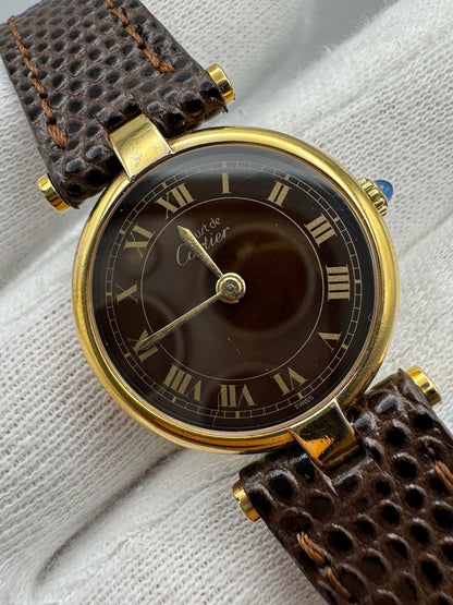 Cartier Vendome 590004 Wood Dial ~1990 (Unpolished)