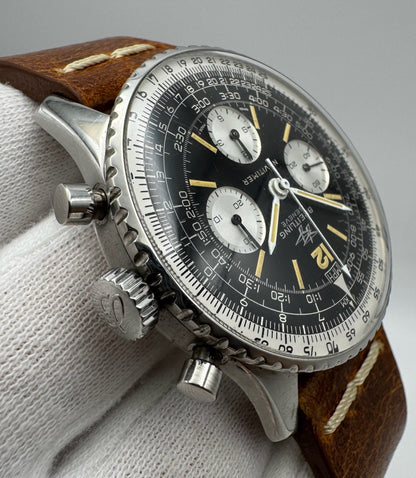 Breitling Navitimer 806 Twin Jets Chronograph Yellow Patina Vintage 1965 (Serviced)