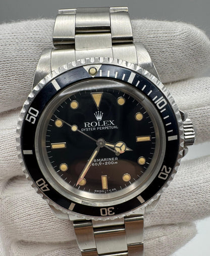 Rolex Submariner 5513 Glossy Dial Yellow Patina Blue Insert 1986 (Full-Set/Serviced)