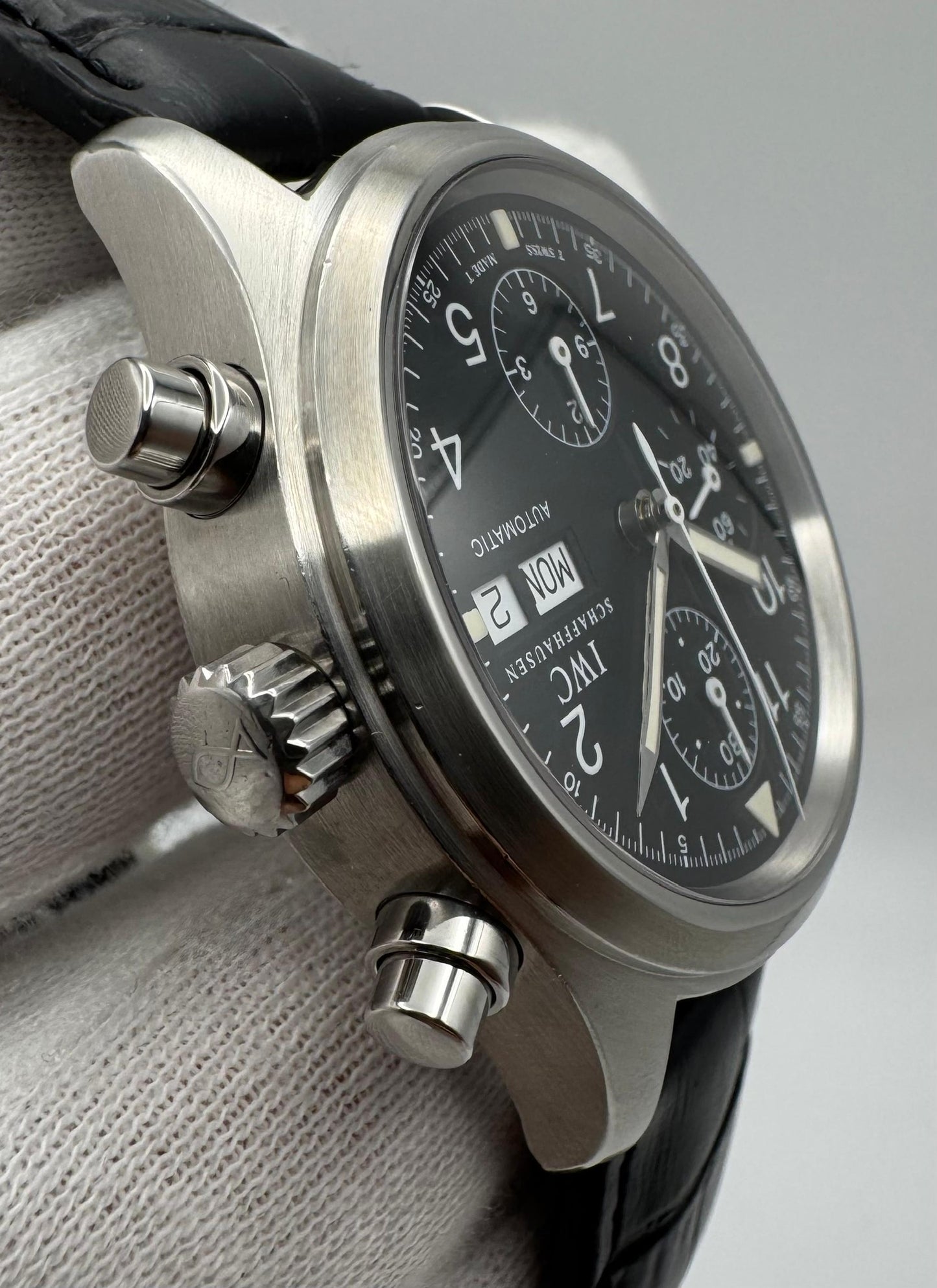 IWC Pilot Chronograph IW3706 Black Tritium Dial 1997 (Papers)