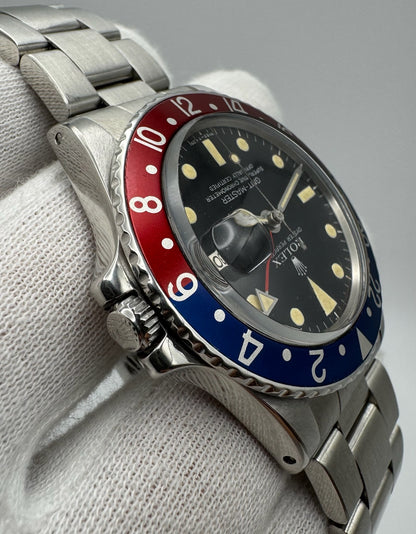 Rolex GMT-Master 1675 MK6 Yellow Patina Pepsi Oyster Bracelet 1978 (Serviced)