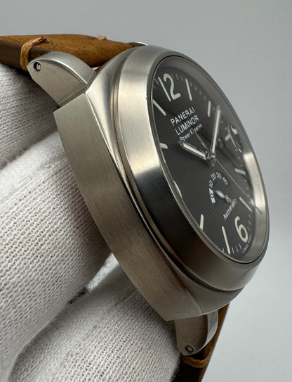 Panerai Luminor Power Reserve PAM57 Titanium Tobacco Dial Very Rare 2000 (Full-Set/Unpolished)