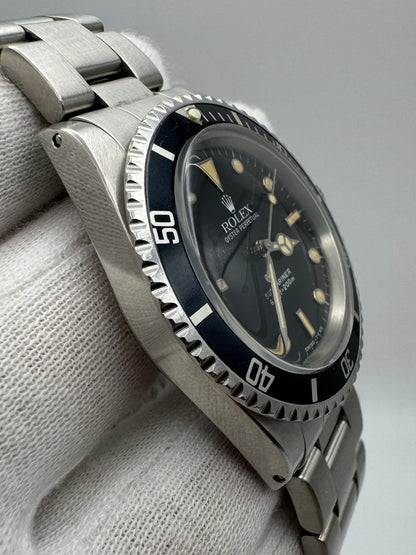 Rolex Submariner 5513 Glossy Dial Yellow Patina Blue Insert 1986 (Full-Set/Serviced)