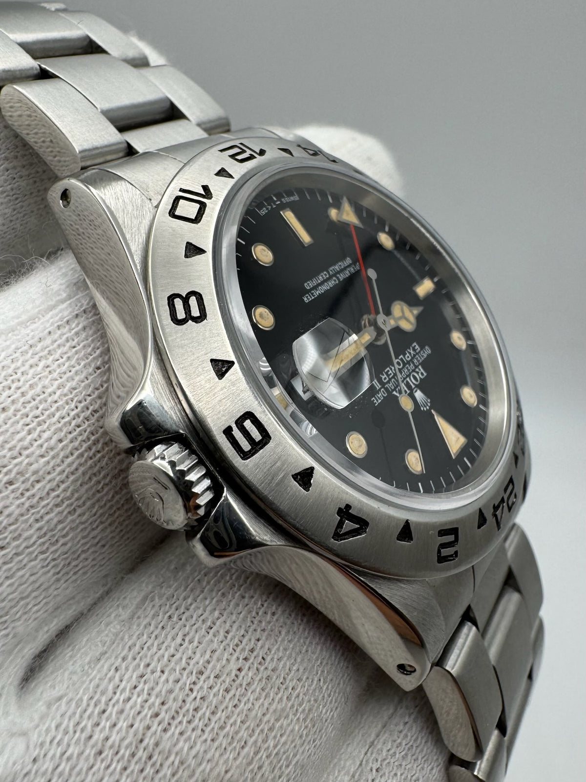 Rolex Explorer II 16550 Black Dial Yellow Patina 1983