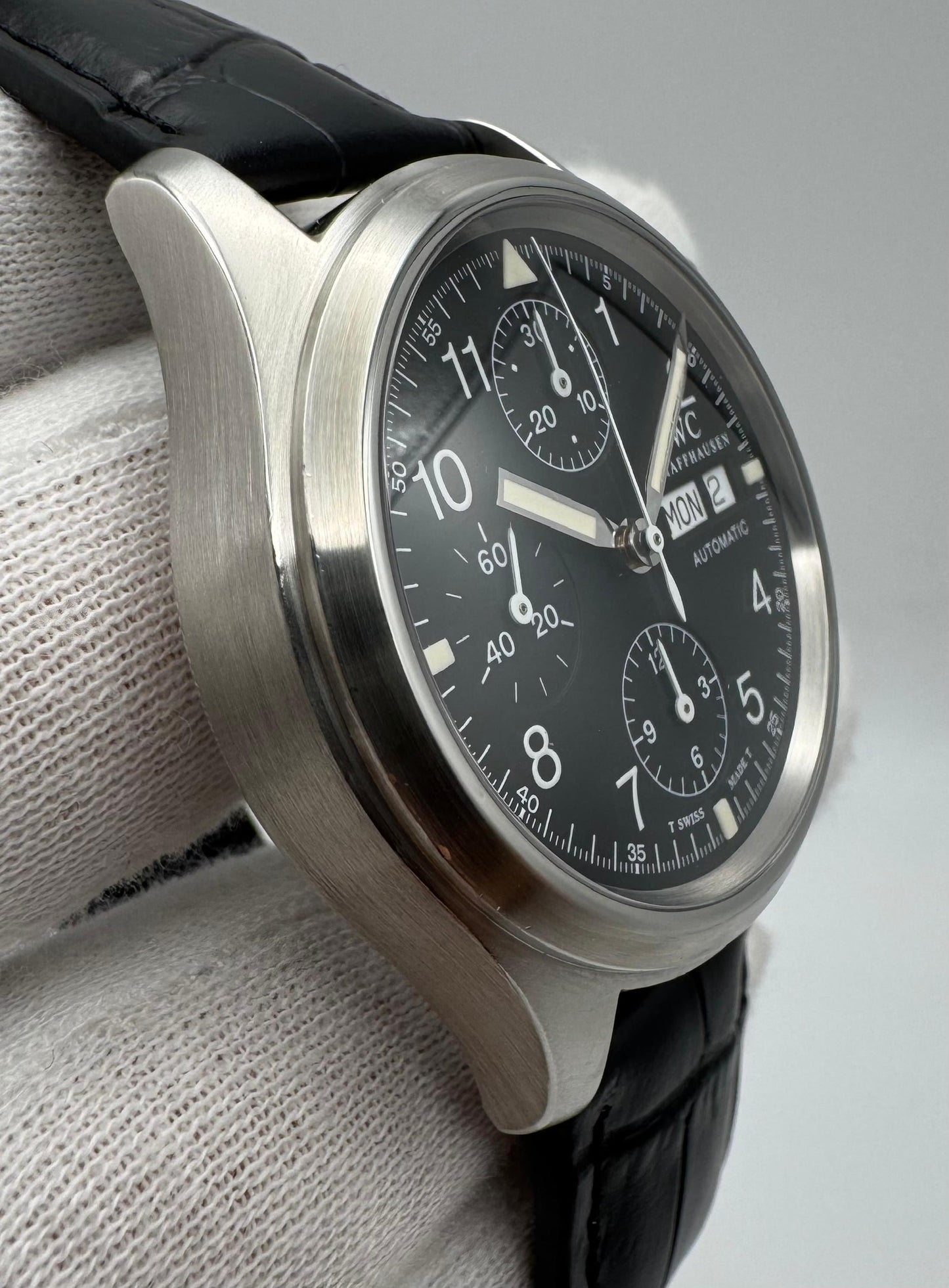 IWC Pilot Chronograph IW3706 Black Tritium Dial 1997 (Papers)