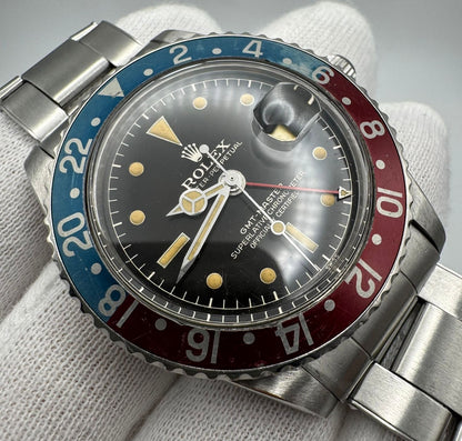 Rolex GMT-Master 1675 PCG Gilt Chapter Ring Pepsi 1960 (Full-Set/Serviced)