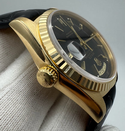 Rolex Day-Date 18038 Black Dial Sharp Lugs 1984 (Serviced)