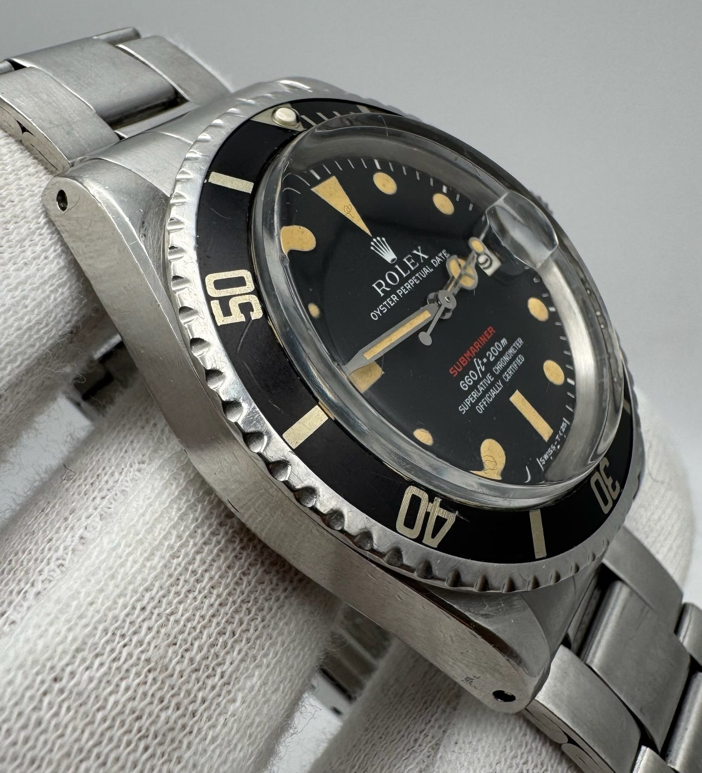 Rolex Submariner Date 1680 Red Heavy Patina Vintage 1971 (Full-Set/Unpolished/Serviced)