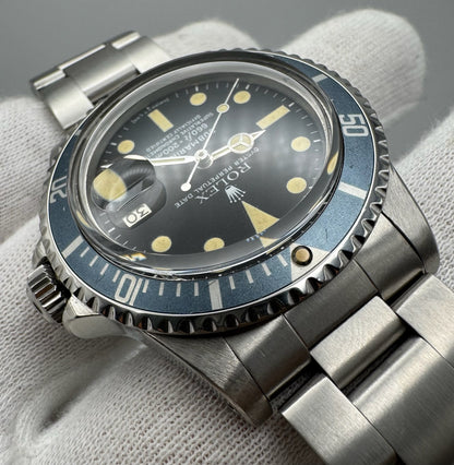 Rolex Submariner Date 1680 MK2 Yellow Patina Blue Insert 1979 (Serviced)