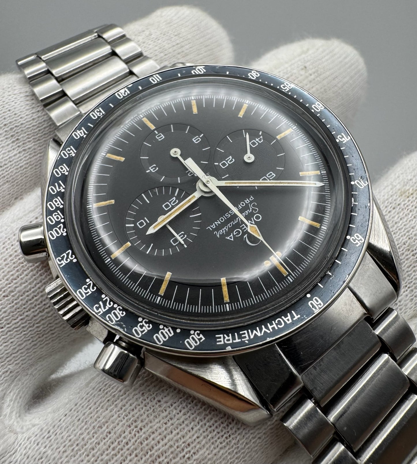 Omega Speedmaster Professional Moonwatch 145.022 Step Dial Pumpkin Patina Faded Bezel 1969 (Serviced)